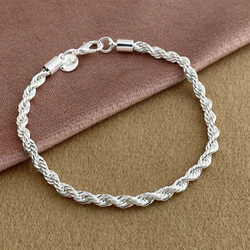 4MM Twisted Rope Chain Bracelet