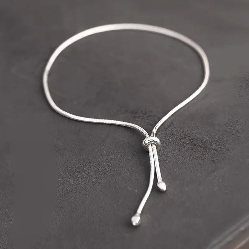 String Adjustable 925 Sterling Silver Bracelet